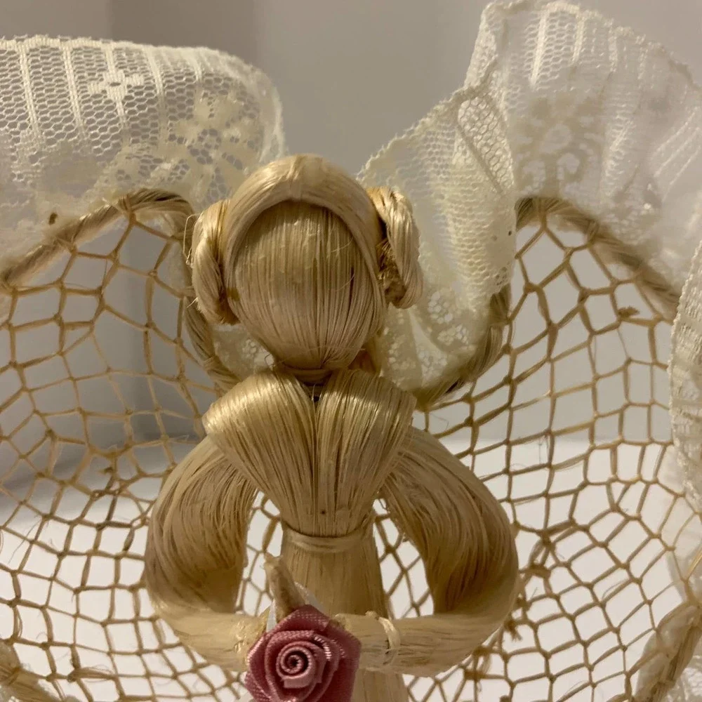 Vintage‎ Corn Silk Angels Dolls Tree Toppers Set of 2